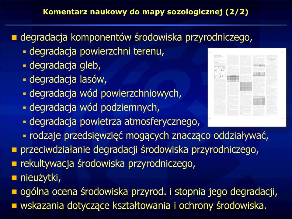 rodzaje przedsięwzięć mogących znacząco oddziaływać, przeciwdziałanie degradacji środowiska przyrodniczego, rekultywacja środowiska