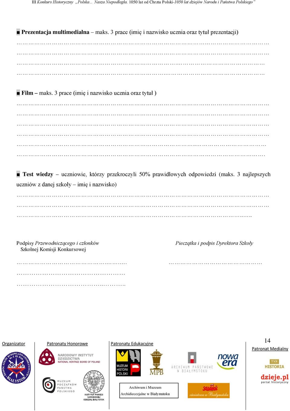 .. Test wiedzy uczniowie, którzy przekroczyli 50% prawidłowych odpowiedzi (maks.