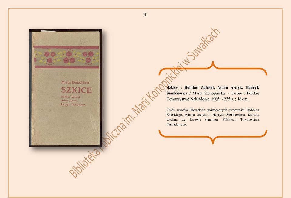 Zbiór szkiców literackich poświęconych twórczości Bohdana Zaleskiego, Adama