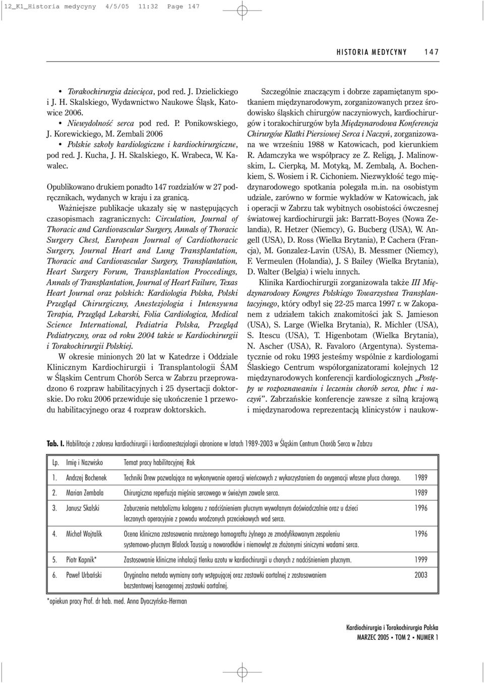 Opublikowano drukiem ponadto 147 rozdzia ów w 27 podr cznikach, wydanych w kraju i za granicà.