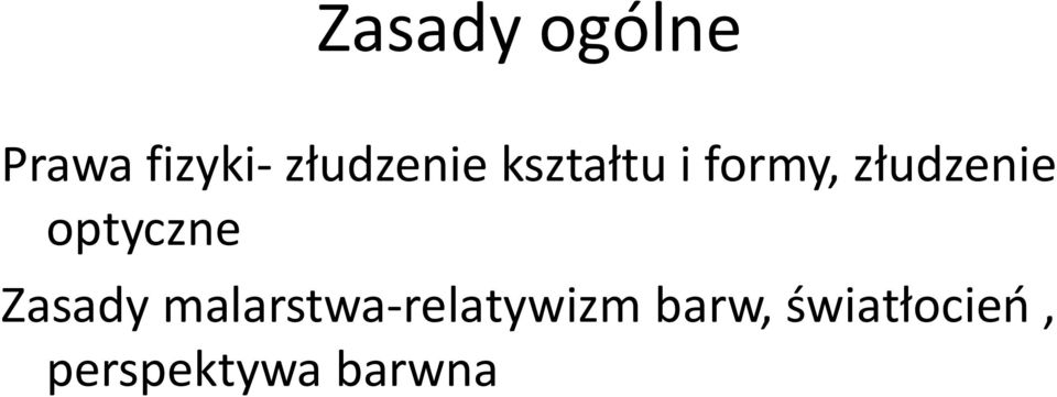 złudzenie optyczne Zasady