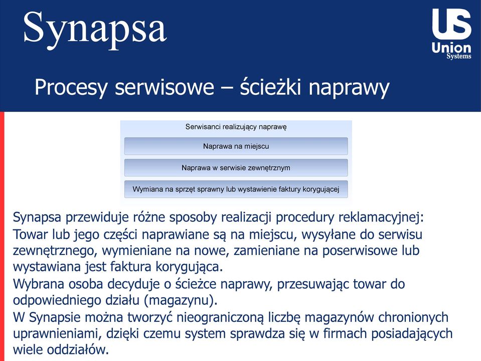 wymieniane na nowe, zamieniane na poserwisowe lub wystawiana jest faktura korygująca.