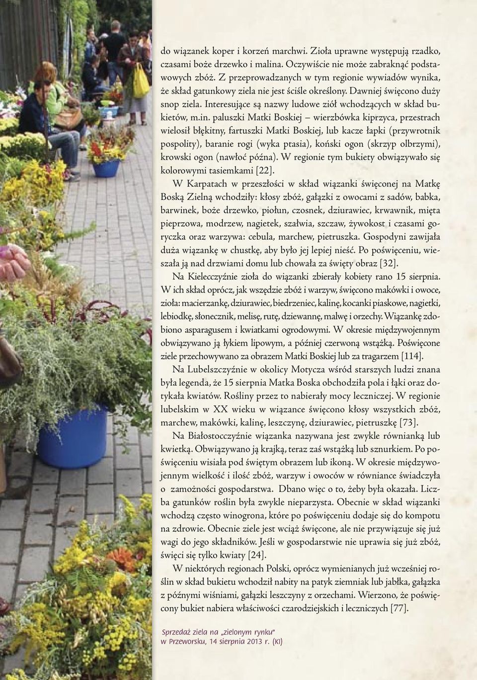 Interesujące są nazwy ludowe ziół wchodzących w skład bukietów, m.in.