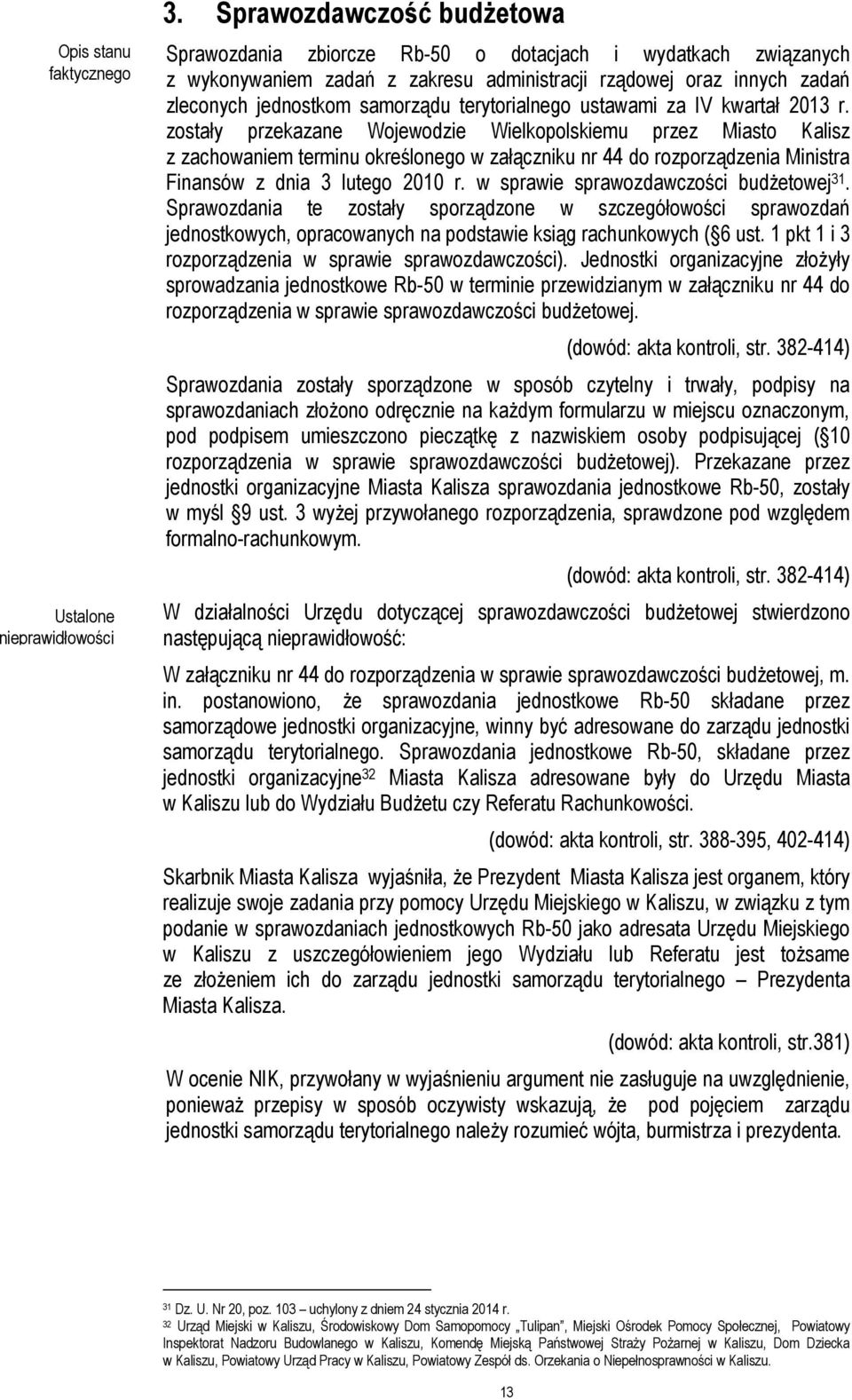 terytorialnego ustawami za IV kwartał 2013 r.