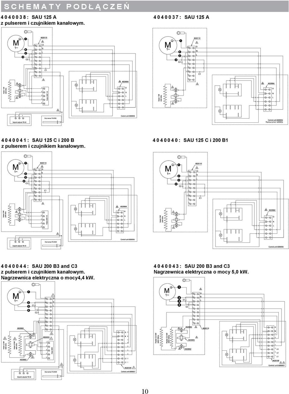 4040040: SAU 125 c i 200 b1 4040044: SAU 200 b3 and c3 z pulserem i czujnikiem