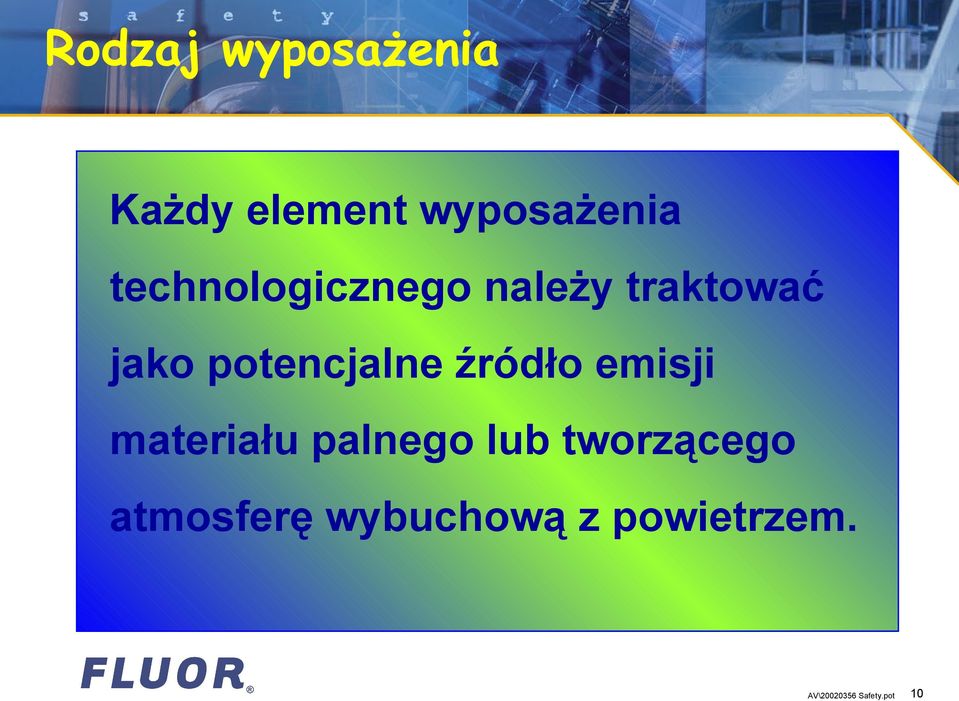 źródło emisji materiału palnego lub tworzącego