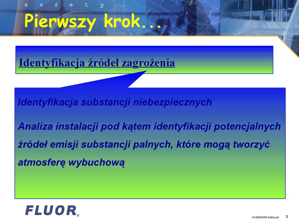 niebezpiecznych Analiza instalacji pod kątem identyfikacji