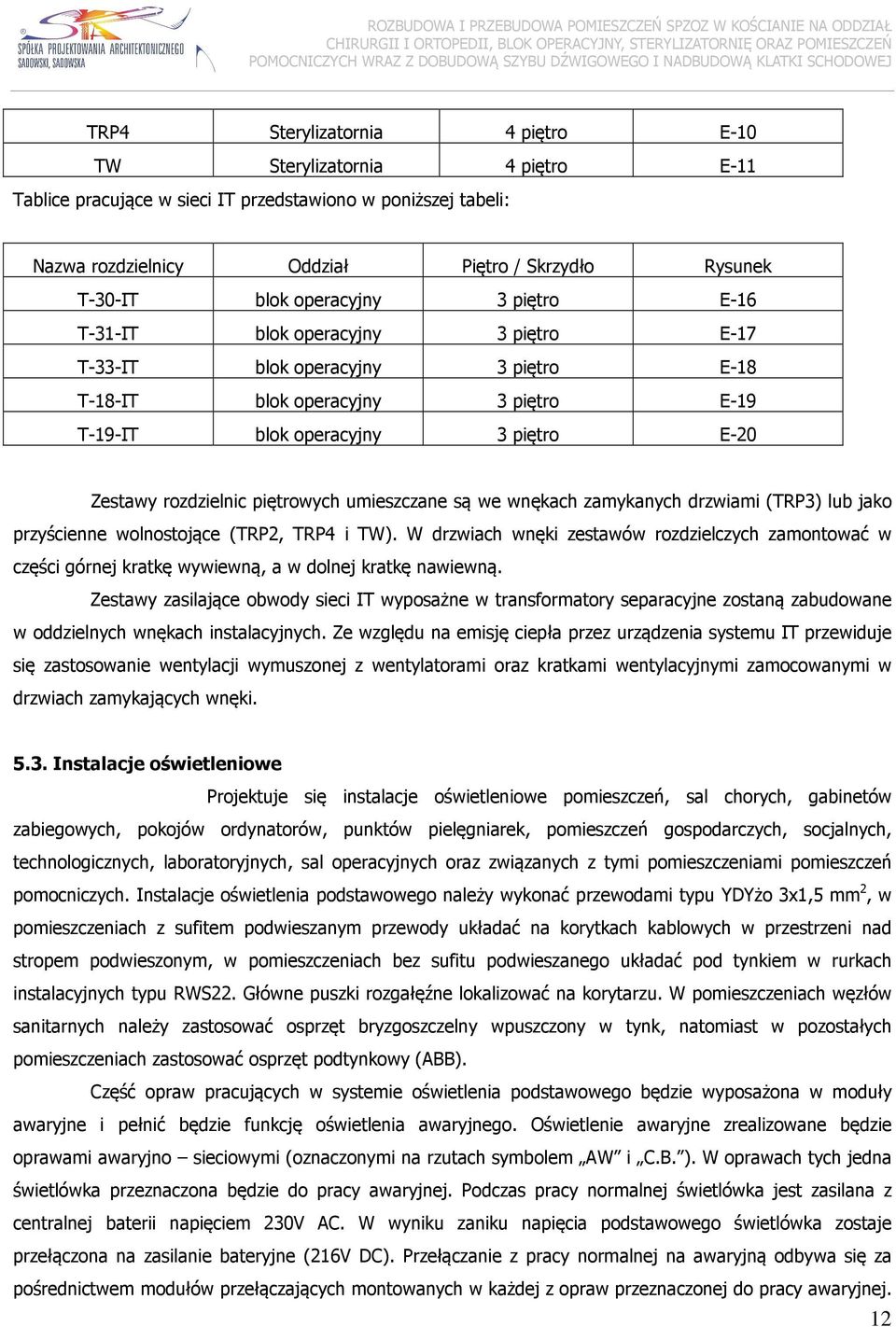 umieszczane są we wnękach zamykanych drzwiami (TRP3) lub jako przyścienne wolnostojące (TRP2, TRP4 i TW).