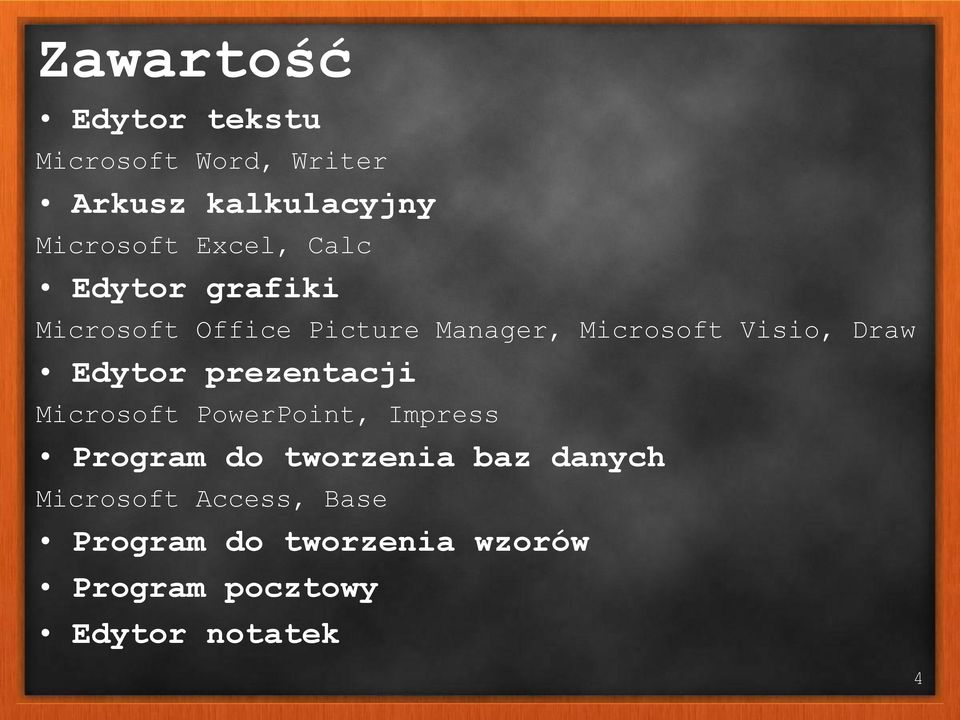 Draw Edytor prezentacji Microsoft PowerPoint, Impress Program do tworzenia baz