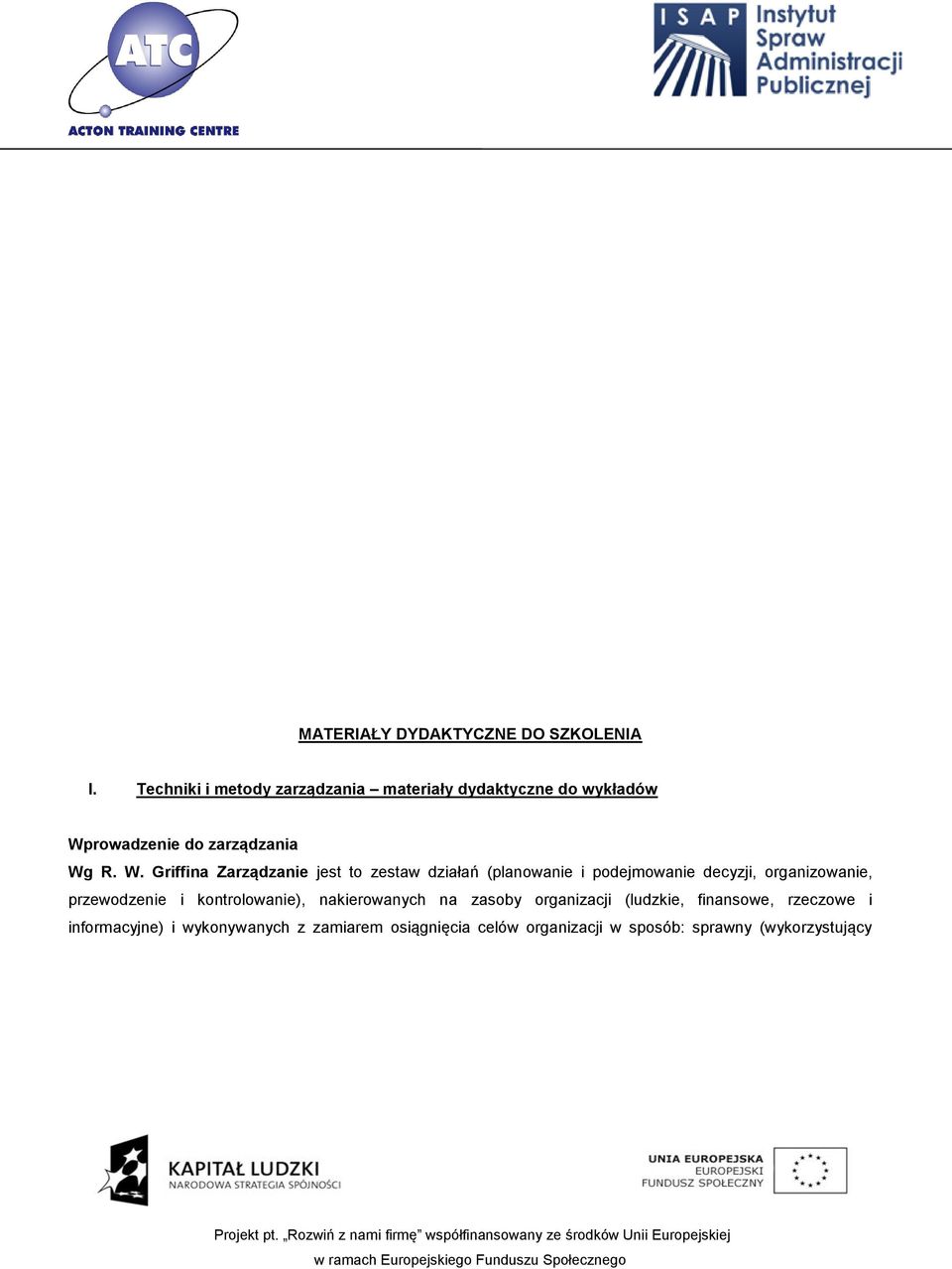 rowadzenie do zarządzania Wg