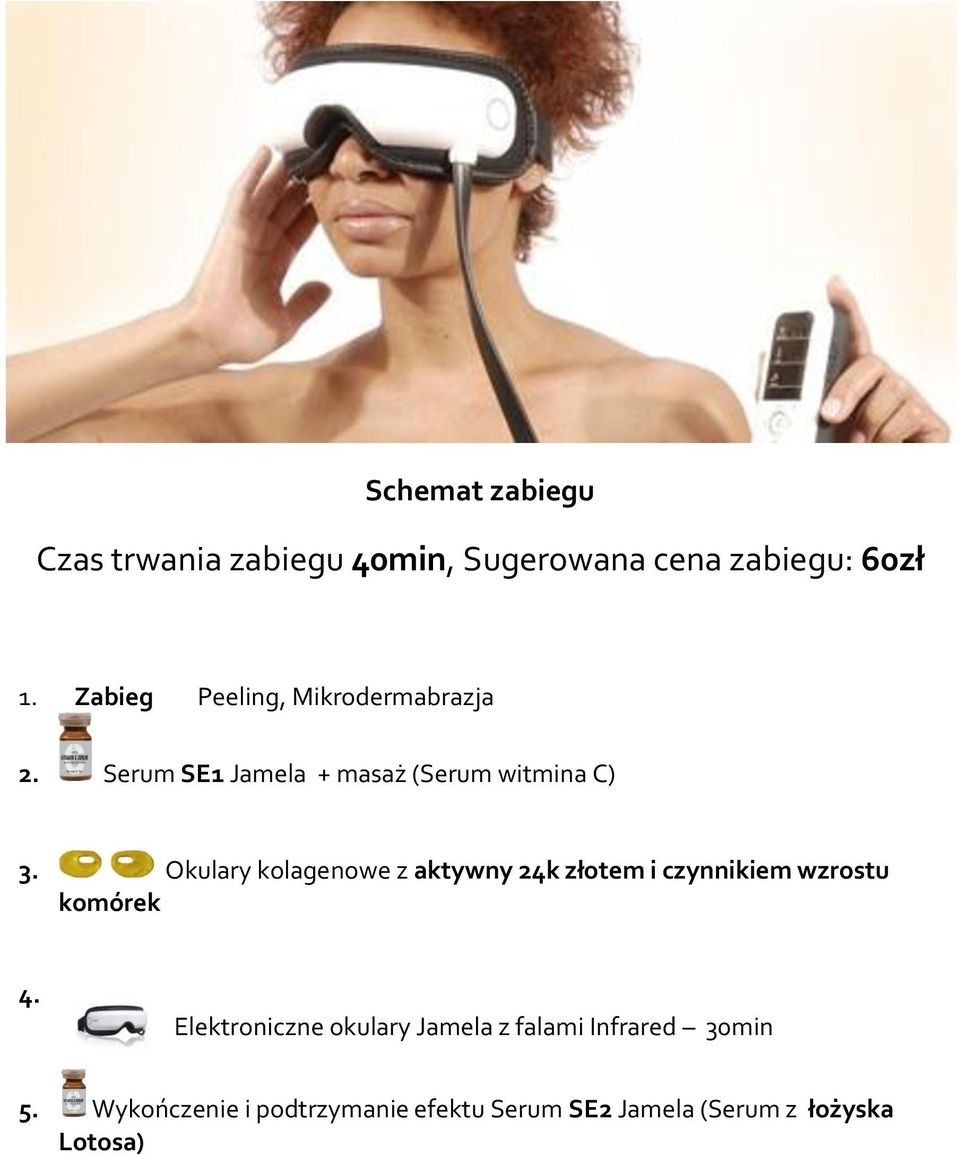 Okulary kolagenowe z aktywny 24k złotem i czynnikiem wzrostu komórek 4.