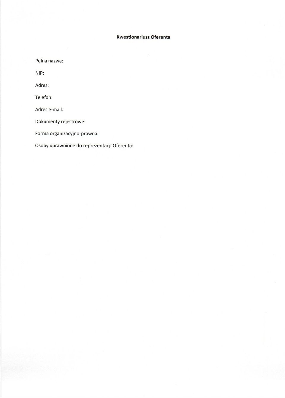 rejestrowe: Forma organizacyjno-prawna: