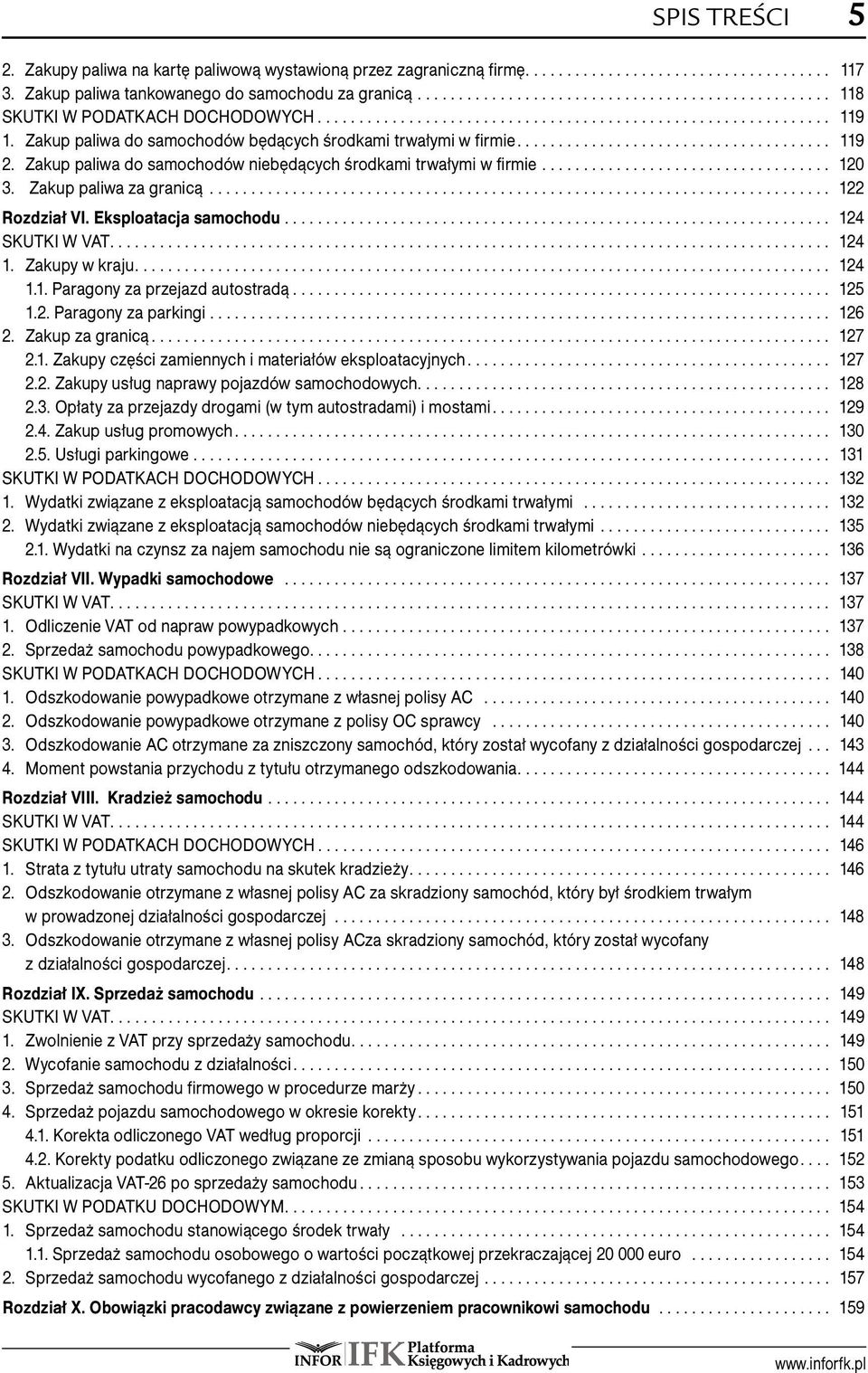 Eksploatacja samochodu... 124 SKUTKI W VAT.... 124 1. Zakupy w kraju.... 124 1.1. Paragony za przejazd autostradą... 125 1.2. Paragony za parkingi... 126 2. Zakup za granicą... 127 2.1. Zakupy części zamiennych i materiałów eksploatacyjnych.