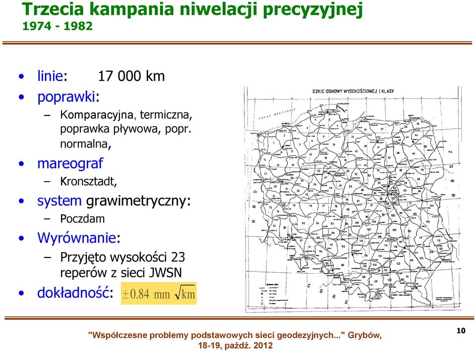 normalna, mareograf Kronsztadt, system grawimetryczny: Poczdam