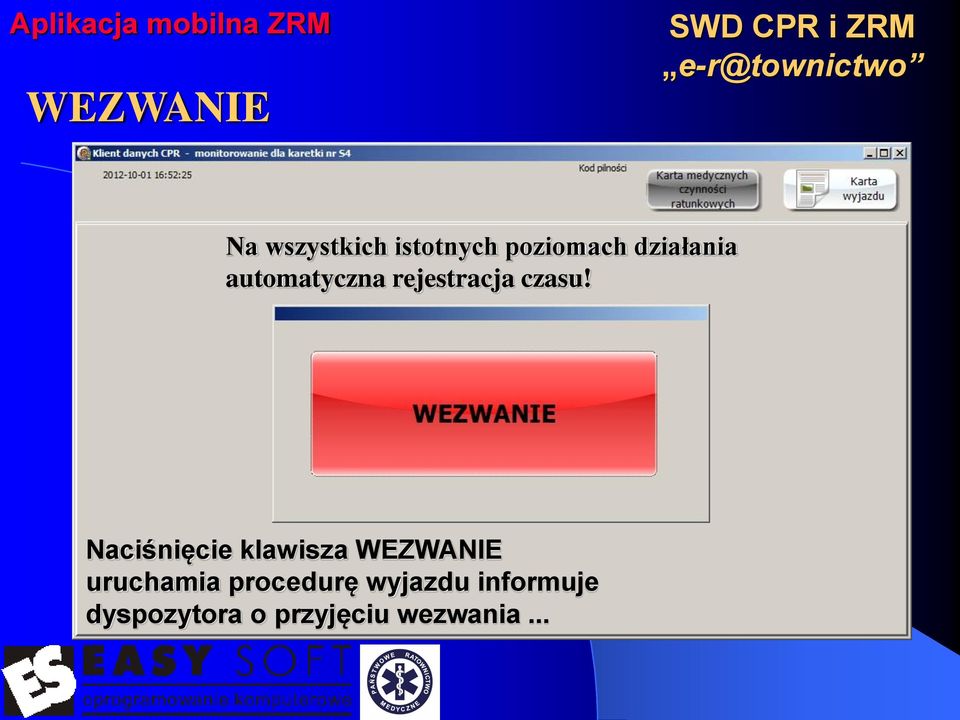 Naciśnięcie klawisza WEZWANIE uruchamia