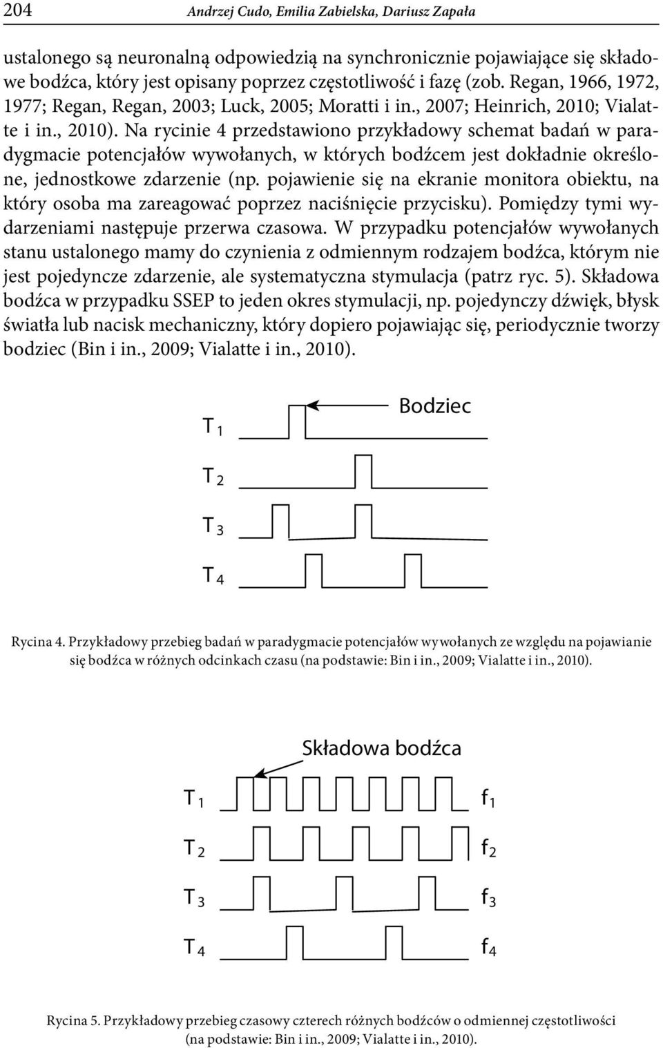 Na rycinie 4 przedstawiono przykładowy schemat badań w paradygmacie potencjałów wywołanych, w których bodźcem jest dokładnie określone, jednostkowe zdarzenie (np.