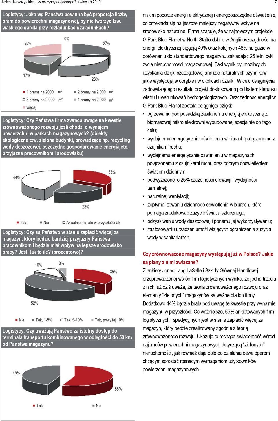 (obiekty ekologiczne tzw. zielone budynki, prowadzące np. recycling wody deszczowej, oszczędne gospodarowanie energią etc.