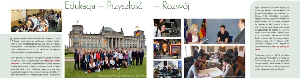 Dwujęzyczność to szansa na szeroko Nieprzypadkowo przedsięwzięcia adresowane do młodzieży i realizowane we współpracy z młodym pokoleniem, a także na rzecz jego rozwoju oraz edukacji w duchu