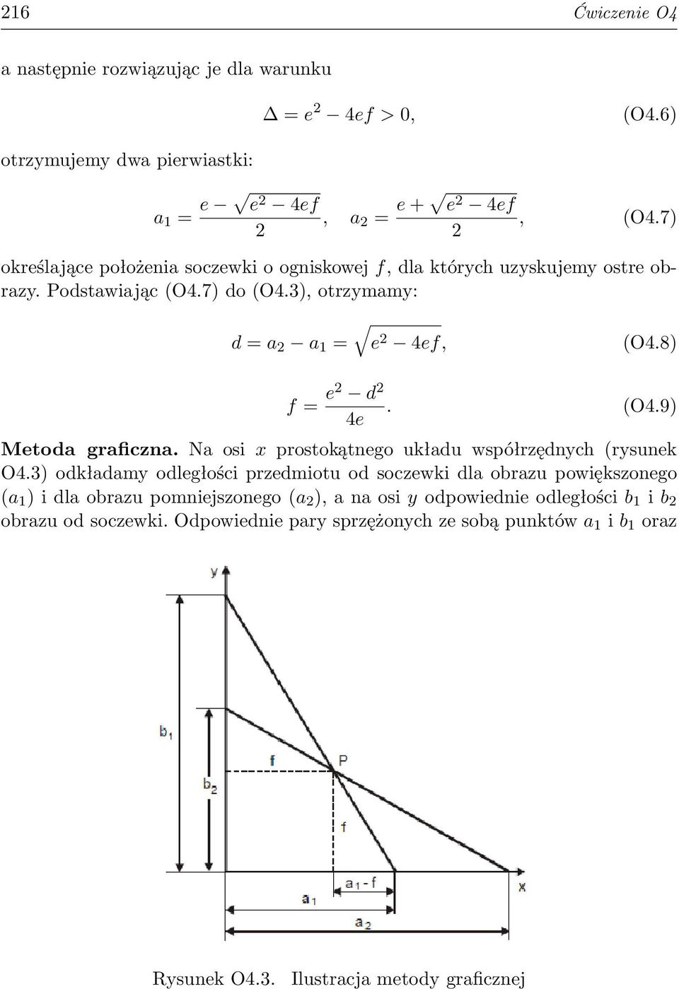 (O4.9) 4e Metoda graficzna. Na osi x prostokątnego układu współrzędnych (rysunek O4.