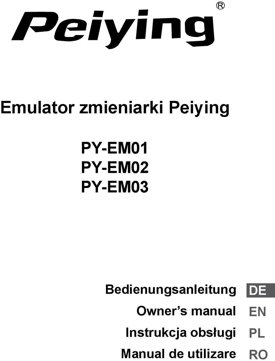 Bedienungsanleitung Owner s manual