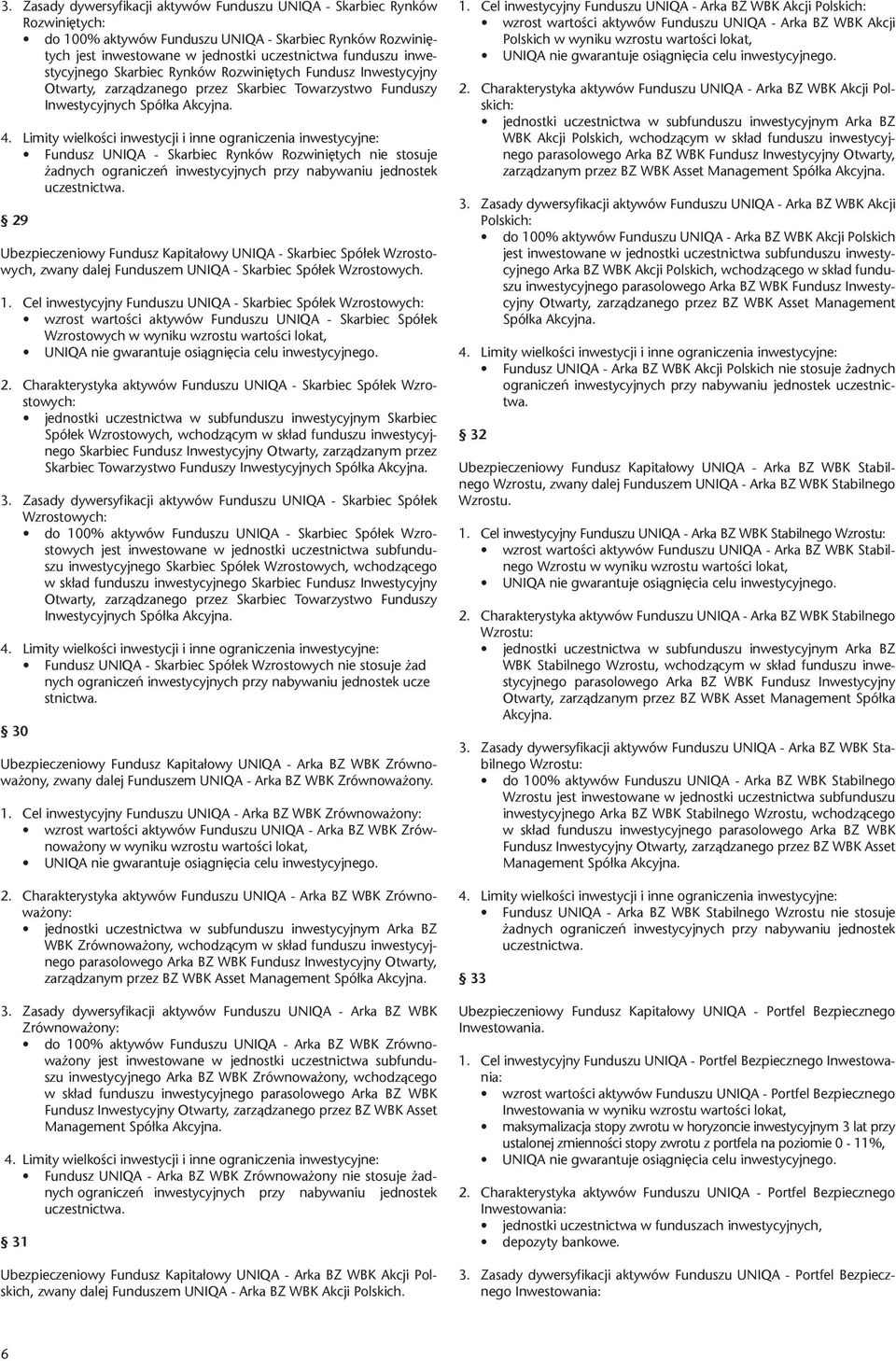 stosuje 29 Ubezpieczeniowy Fundusz Kapitałowy UNIQA - Skarbiec Spółek Wzrostowych, zwany dalej Funduszem UNIQA - Skarbiec Spółek Wzrostowych. 1.