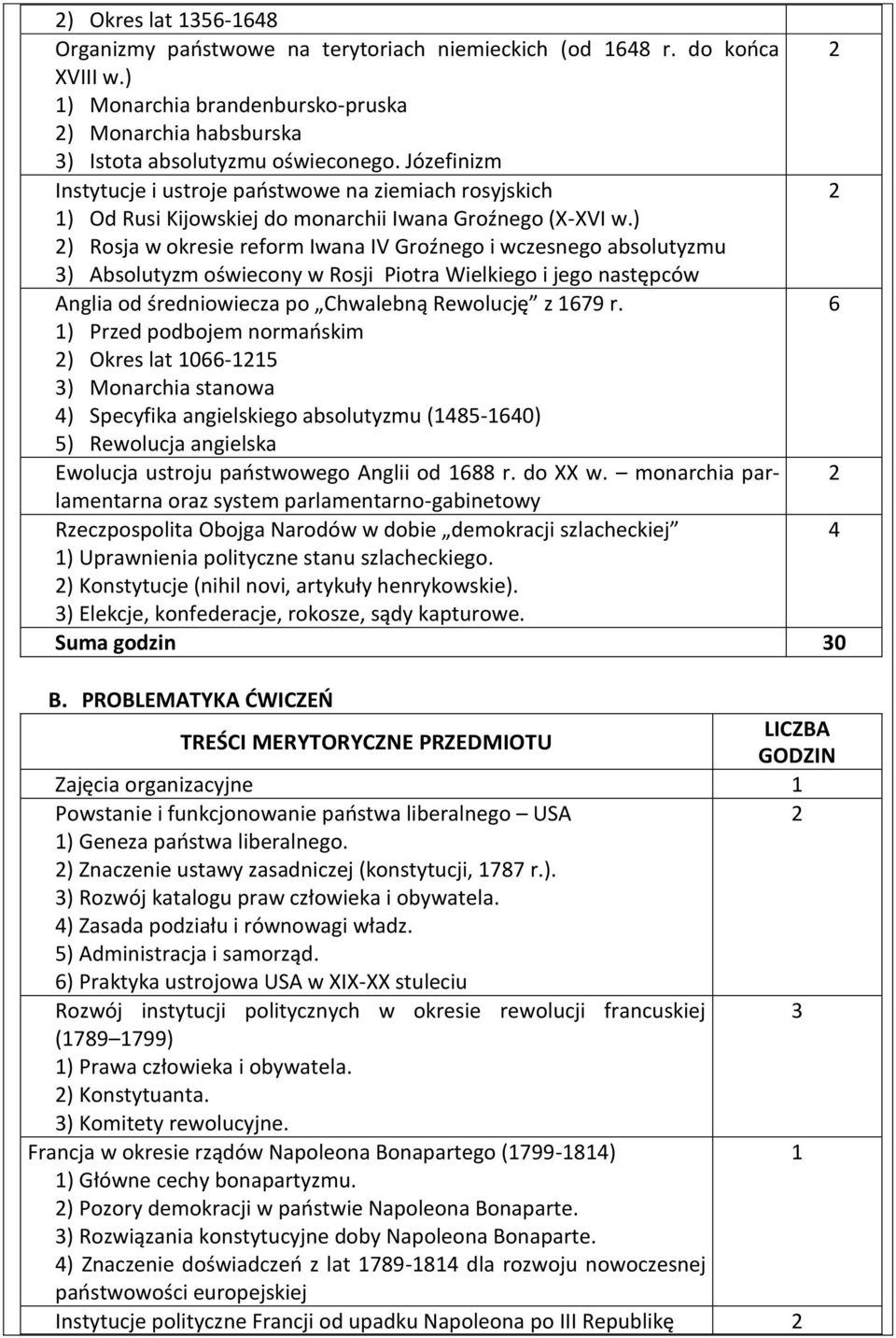 ) ) Rosja w okresie reform Iwana IV Groźnego i wczesnego absolutyzmu 3) Absolutyzm oświecony w Rosji Piotra Wielkiego i jego następców Anglia od średniowiecza po Chwalebną Rewolucję z 1679 r.