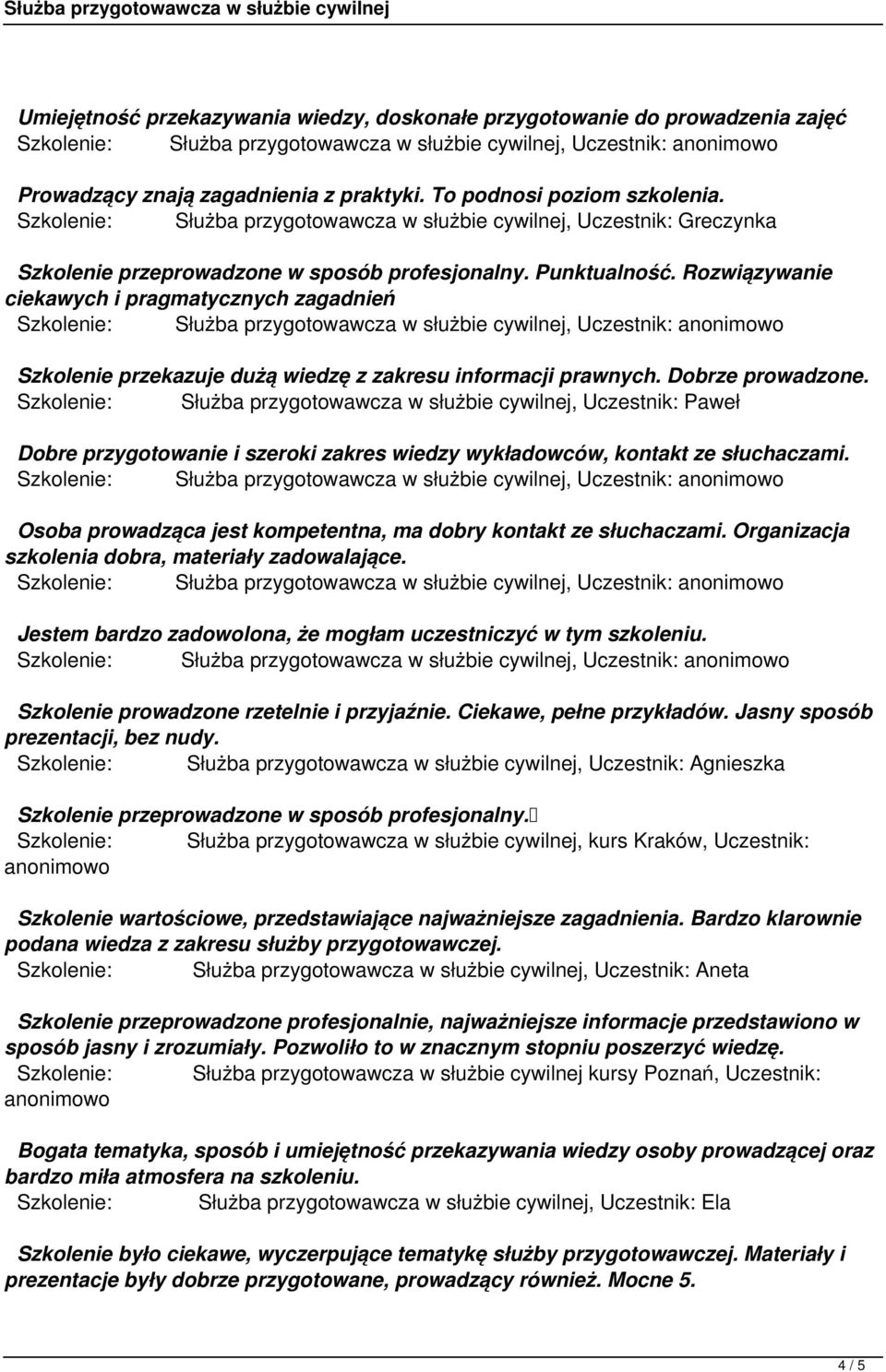 Rozwiązywanie ciekawych i pragmatycznych zagadnień Szkolenie przekazuje dużą wiedzę z zakresu informacji prawnych. Dobrze prowadzone.