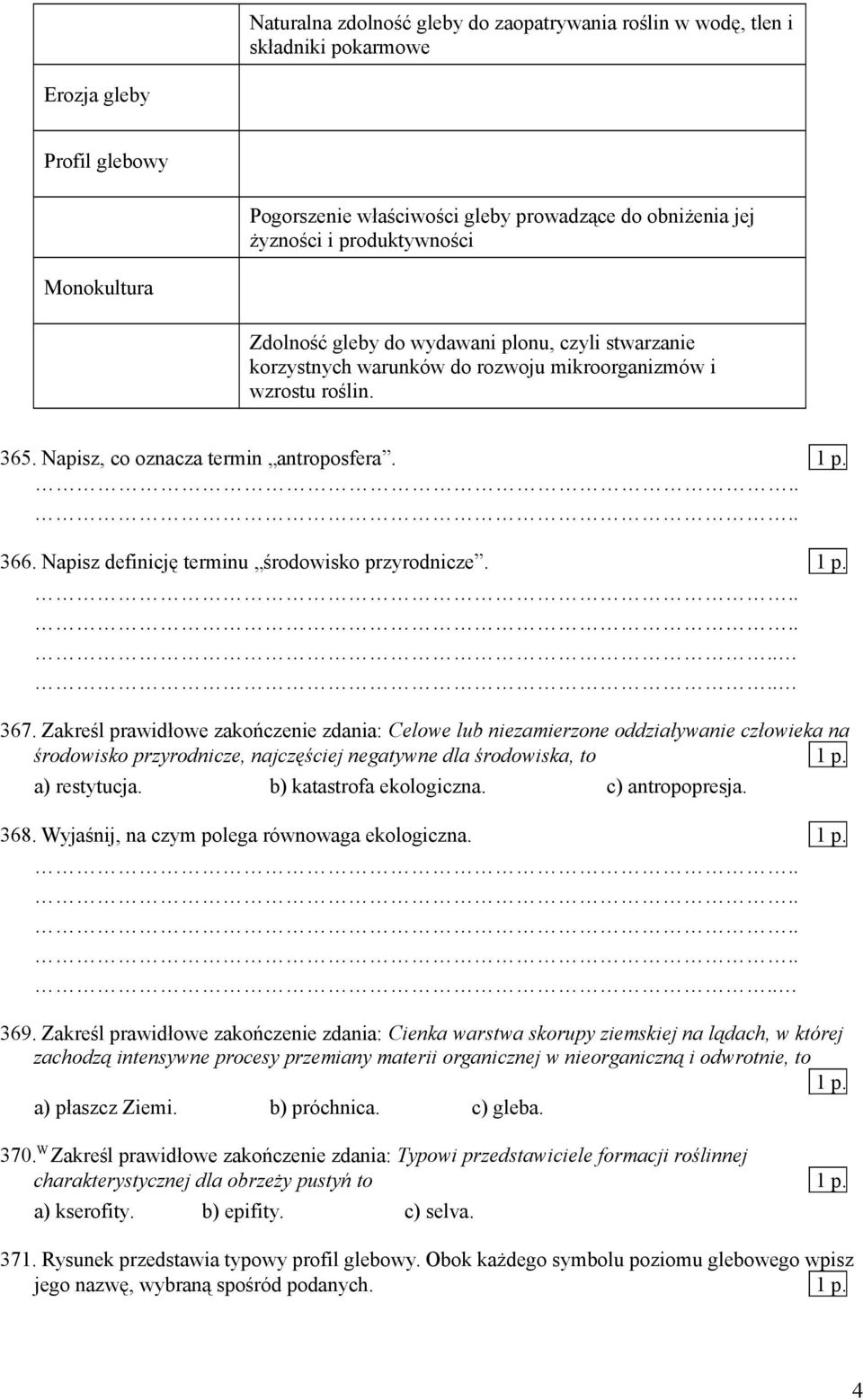 Napisz definicję terminu środowisko przyrodnicze. 1 p. 367.