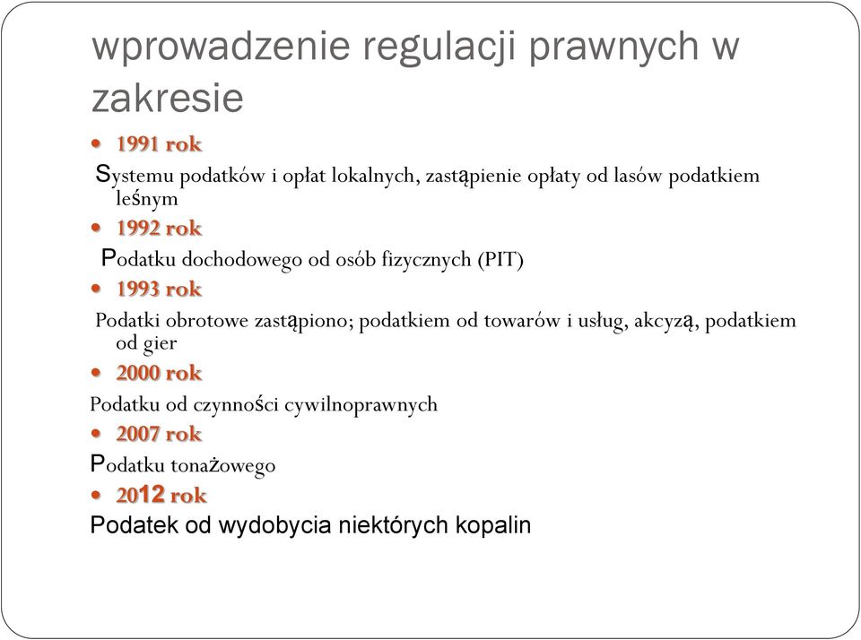 Podatki obrotowe zastąpiono; podatkiem od towarów i usług, akcyzą, podatkiem od gier 2000 rok