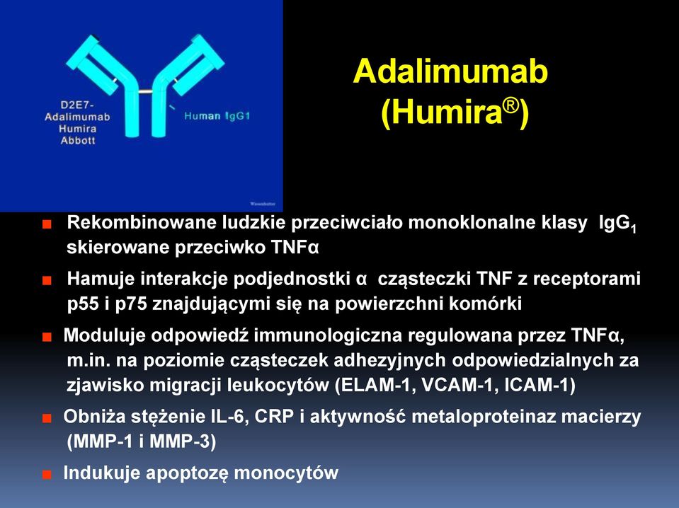 immunologiczna regulowana przez TNFα, m.in.