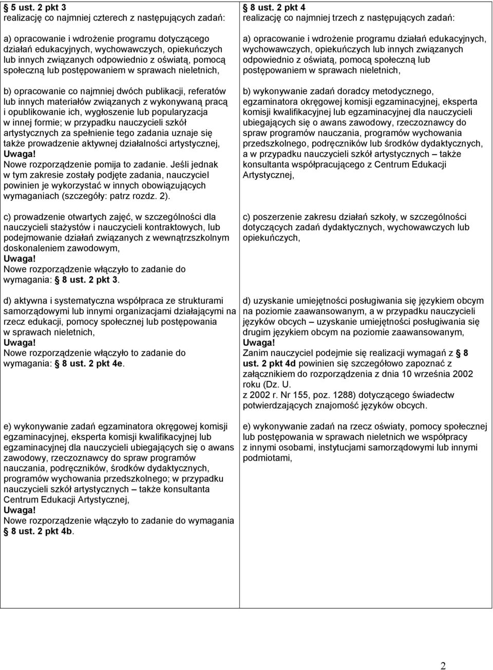 oświatą, pomocą społeczną lub postępowaniem w sprawach nieletnich, b) opracowanie co najmniej dwóch publikacji, referatów lub innych materiałów związanych z wykonywaną pracą i opublikowanie ich,