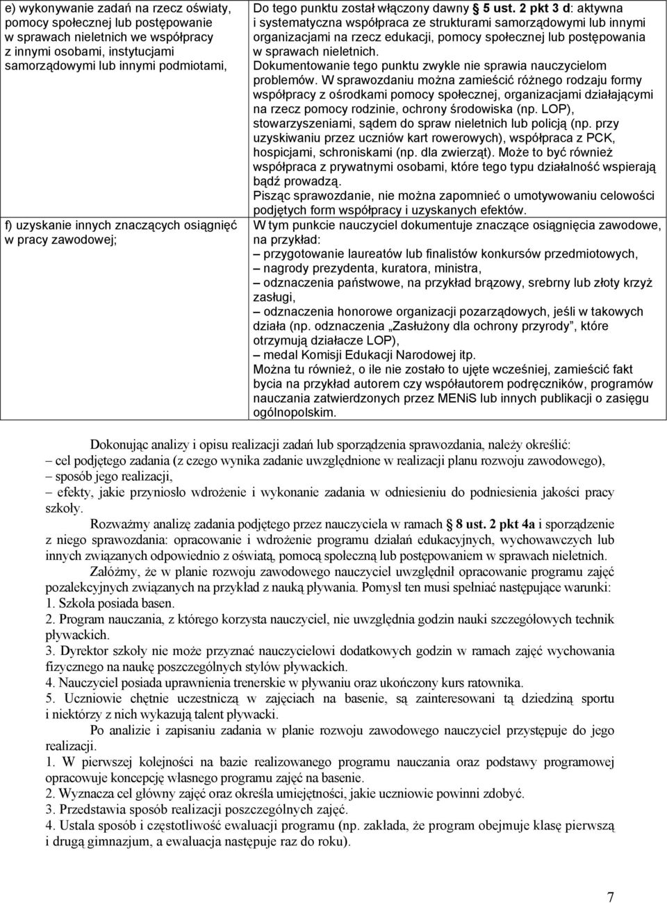 2 pkt 3 d: aktywna i systematyczna współpraca ze strukturami samorządowymi lub innymi organizacjami na rzecz edukacji, pomocy społecznej lub postępowania w sprawach nieletnich.