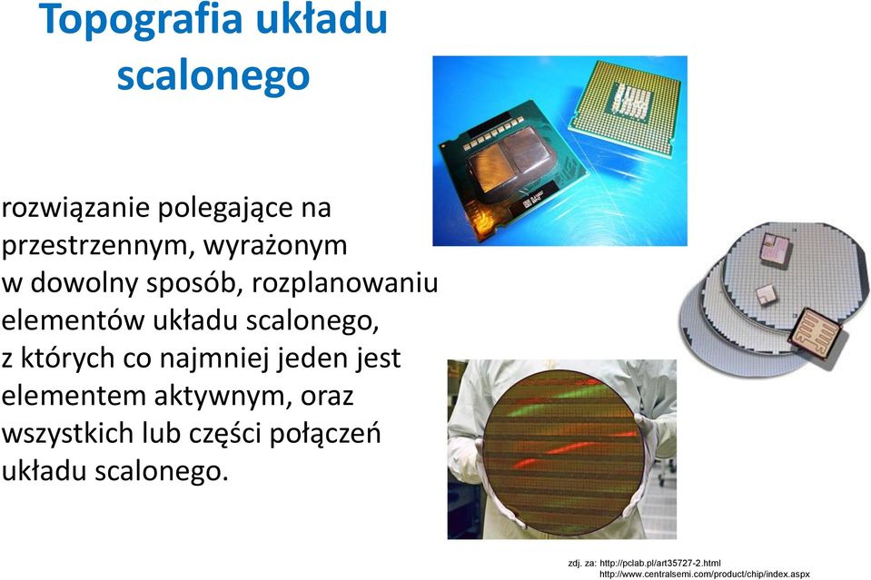 jeden jest elementem aktywnym, oraz wszystkich lub części połączeo układu scalonego.