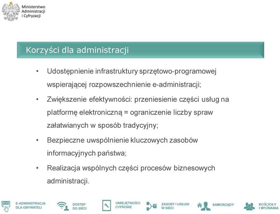 platformę elektroniczną = ograniczenie liczby spraw załatwianych w sposób tradycyjny; Bezpieczne