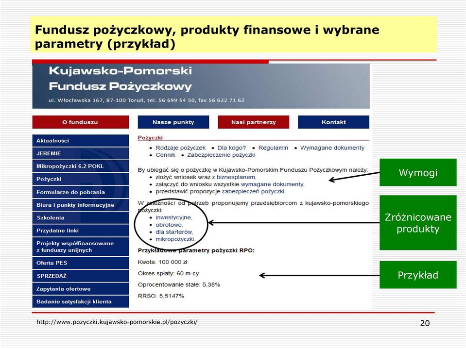 Zróżnicowane produkty Przykład