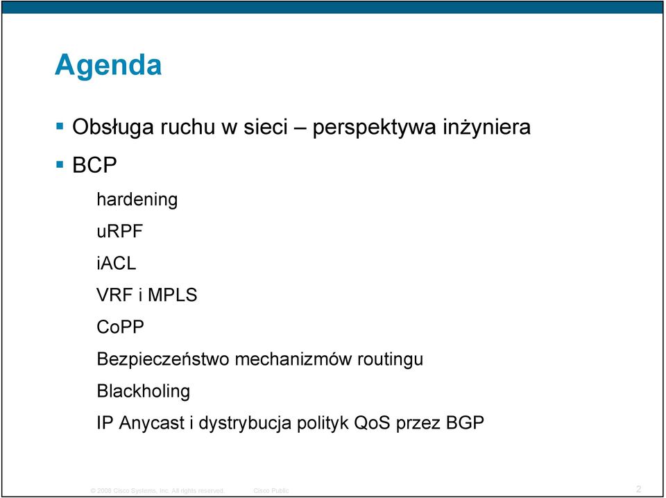 CoPP Bezpieczeństwo mechanizmów routingu