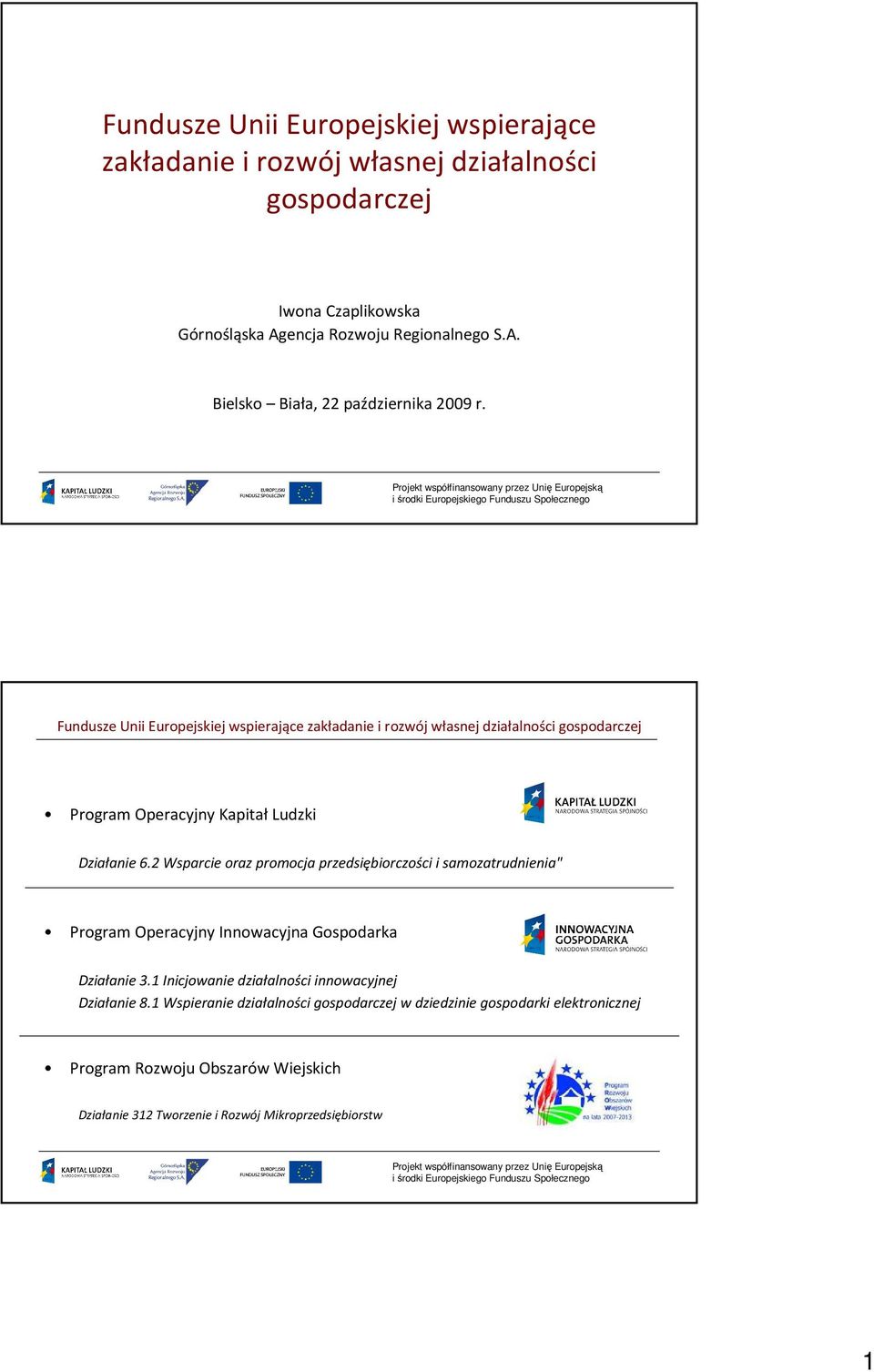 Program Operacyjny Kapitał Ludzki Działanie 6.