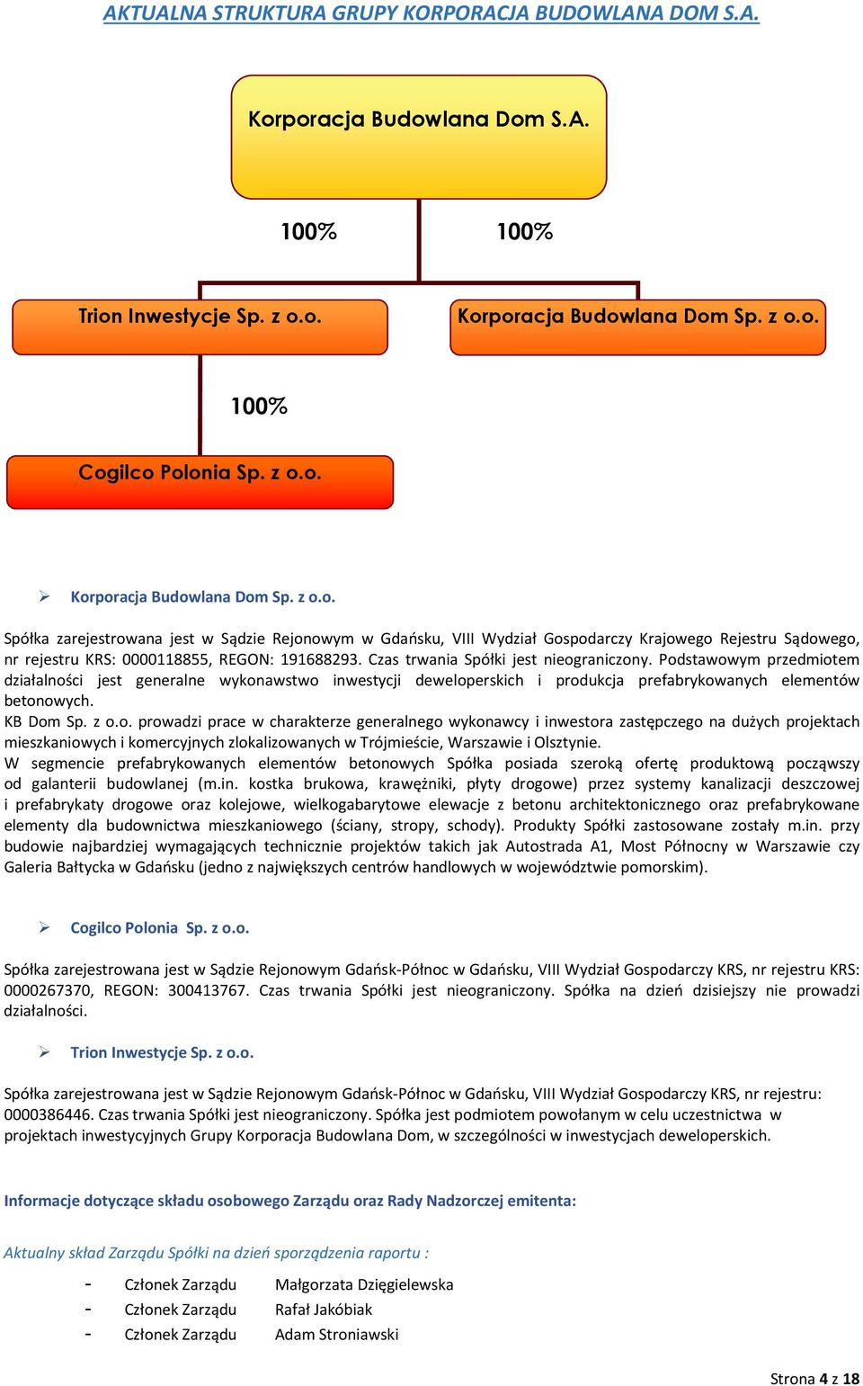 Czas trwania Spółki jest nieog
