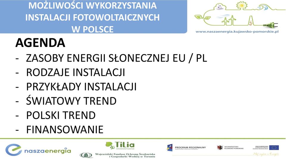 ENERGII SŁONECZNEJ EU / PL - RODZAJE INSTALACJI