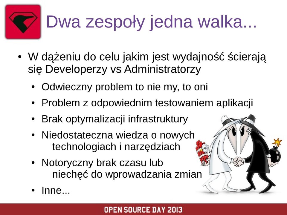Odwieczny problem to nie my, to oni Problem z odpowiednim testowaniem aplikacji Brak
