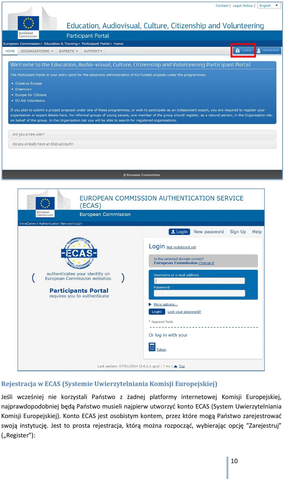 (System Uwierzytelniania Komisji Europejskiej).