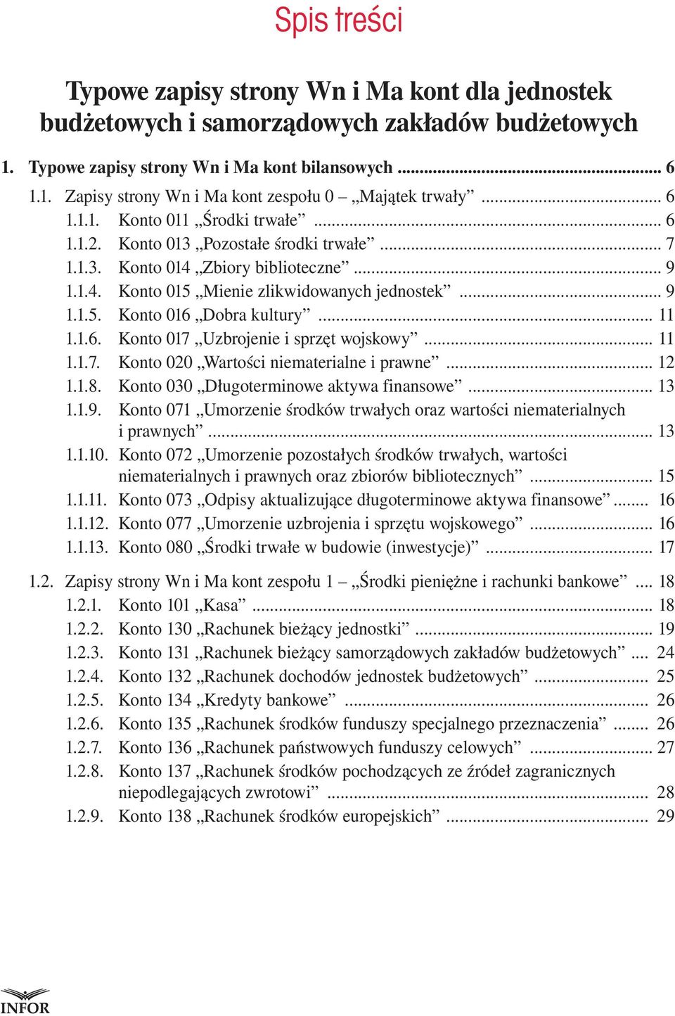 .. 11 1.1.6. Konto 017 Uzbrojenie i sprzęt wojskowy... 11 1.1.7. Konto 020 Wartości niematerialne i prawne... 12 1.1.8. Konto 030 Długoterminowe aktywa finansowe... 13 1.1.9.