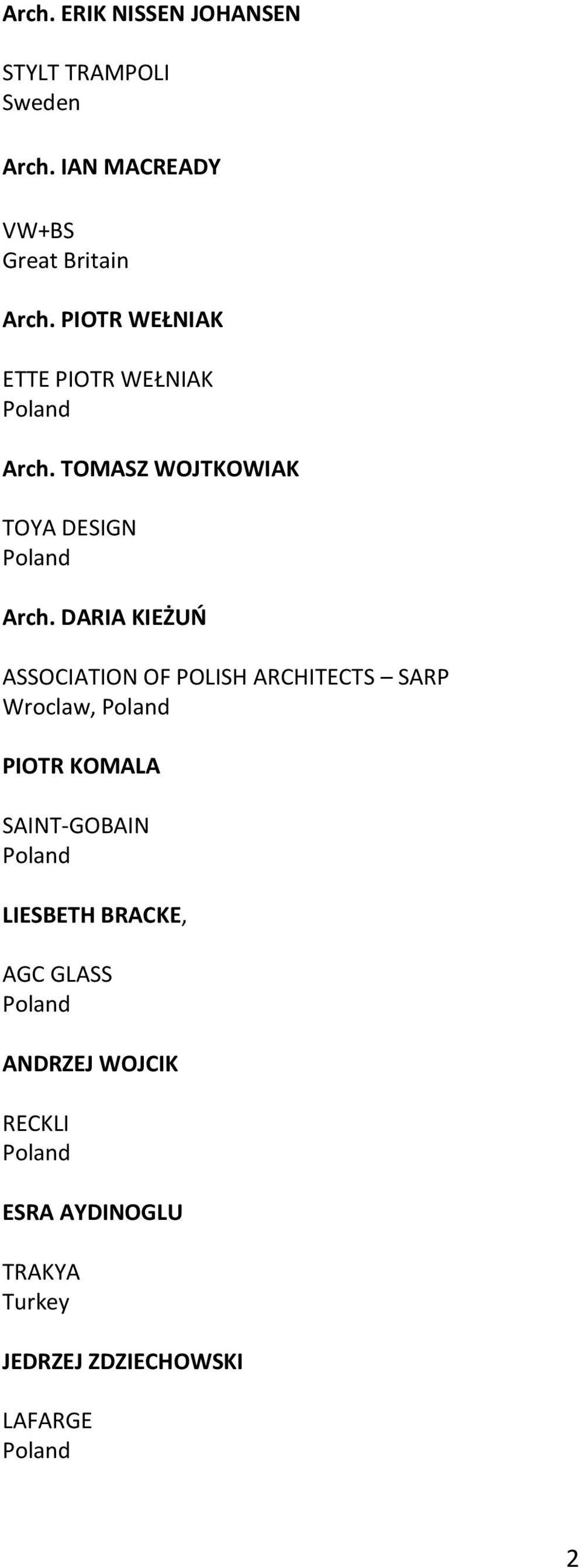 DARIA KIEŻUO ASSOCIATION OF POLISH ARCHITECTS SARP Wroclaw, Poland PIOTR KOMALA SAINT-GOBAIN Poland
