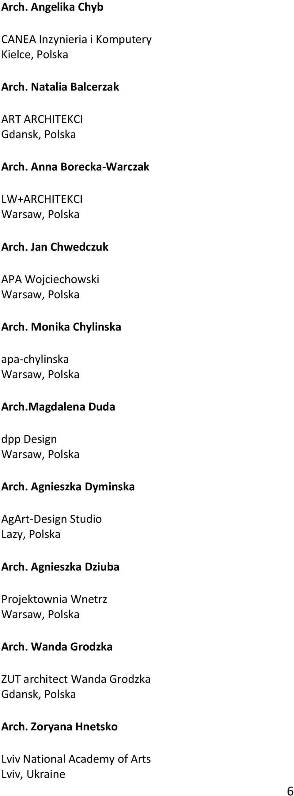 Magdalena Duda dpp Design Arch. Agnieszka Dyminska AgArt-Design Studio Lazy, Polska Arch.
