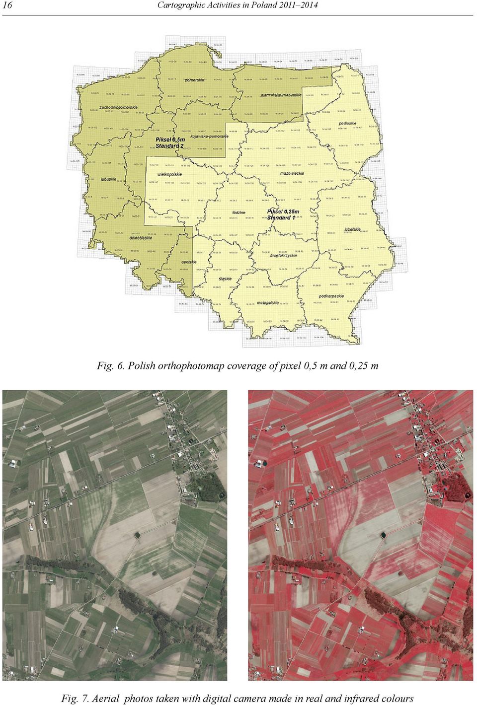 Polish orthophotomap coverage of pixel 0,5 m