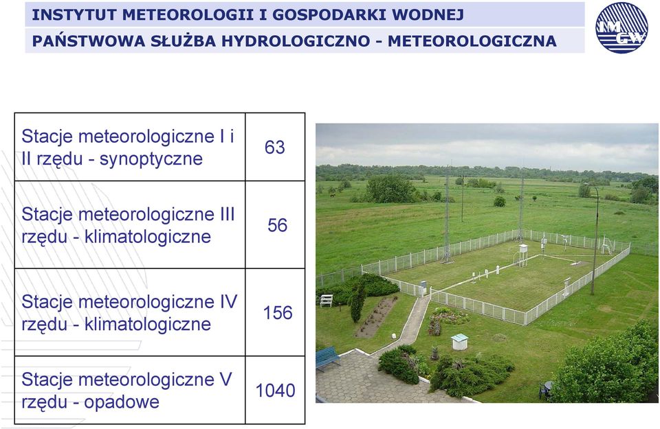 meteorologiczne III rzędu - klimatologiczne 56 Stacje