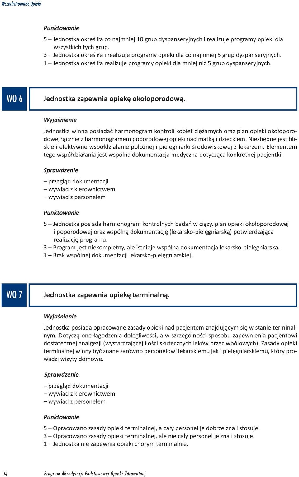 WO 6 Jednostka zapewnia opiekę okołoporodową.