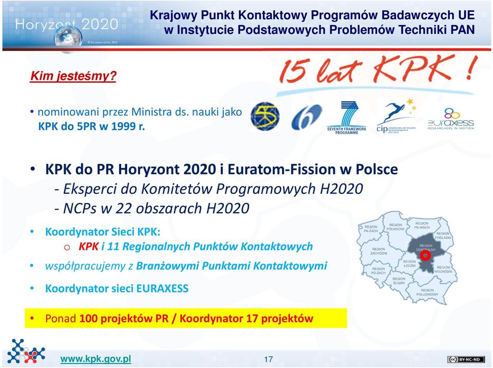 KPK do PR Horyzont 2020 i Euratom-Fission w Polsce - Eksperci do Komitetów Programowych H2020 - NCPs w 22 obszarach H2020