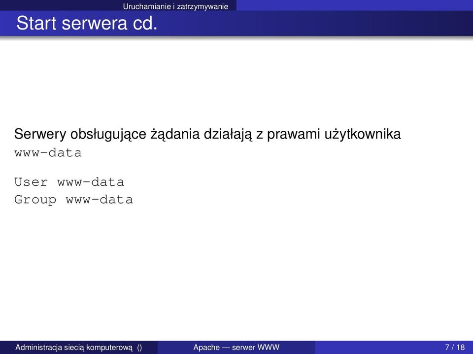 prawami użytkownika www-data User www-data