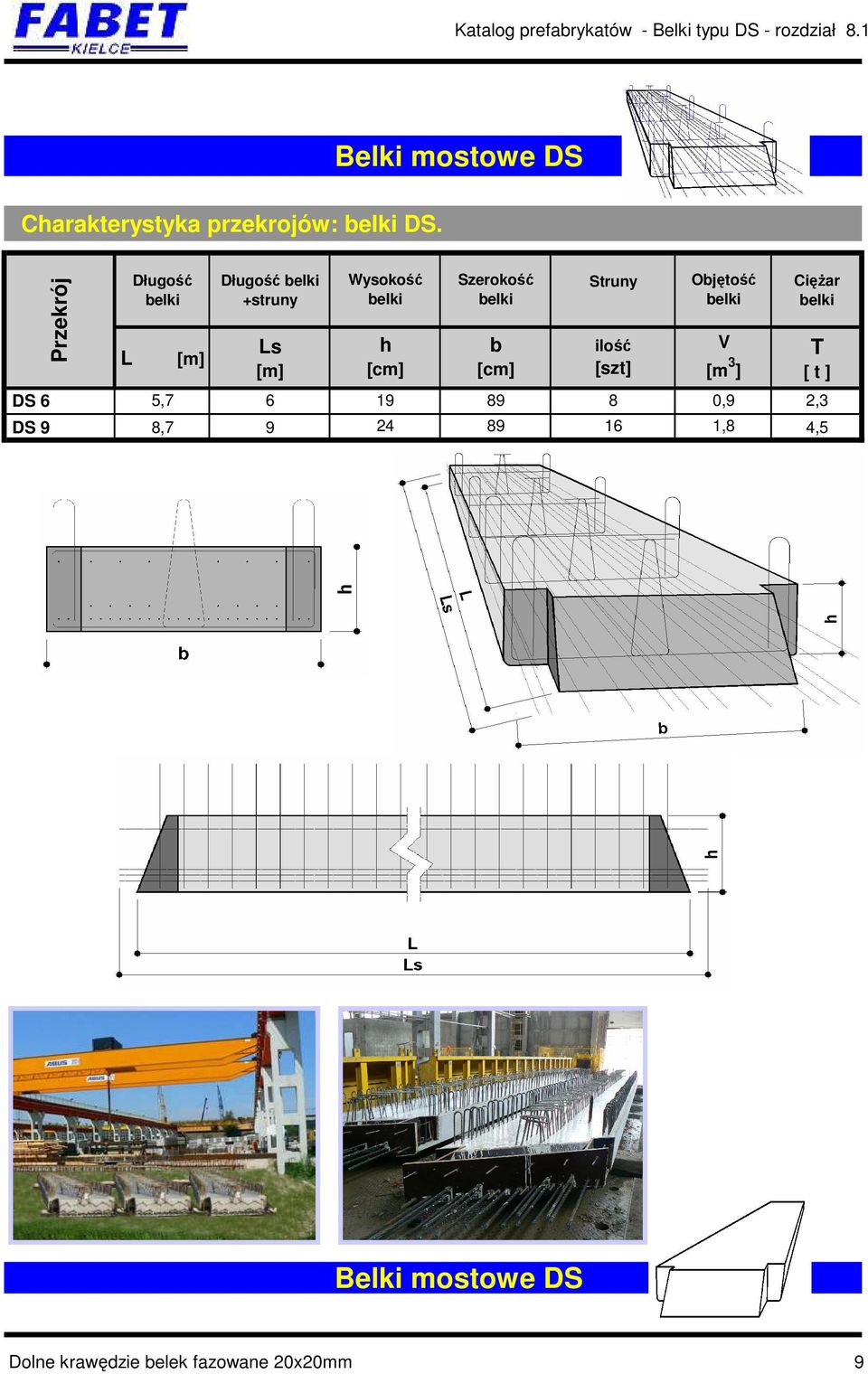 Przekrój L Długość Długość +struny Ls h DS 6,7 6 19 b DS 9,7 9 24 1, 4,